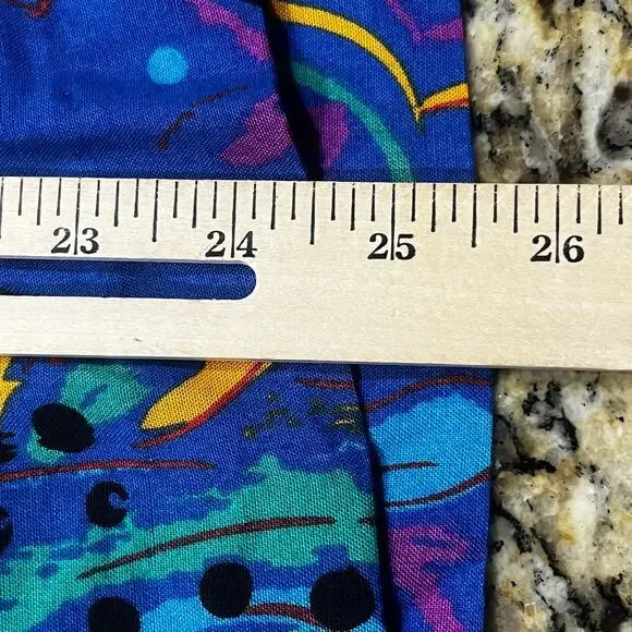 Vintage Women’s M Abstract Open Light Weight Jacket Blue Purple 90s Art Print - Picture 5 of 6